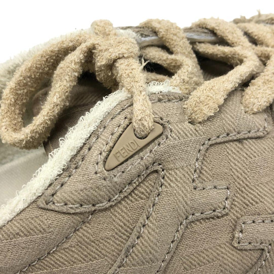 FENDI sneakers 7E1495 fabric beige FENDI MATCH Women 6 Used Authentic