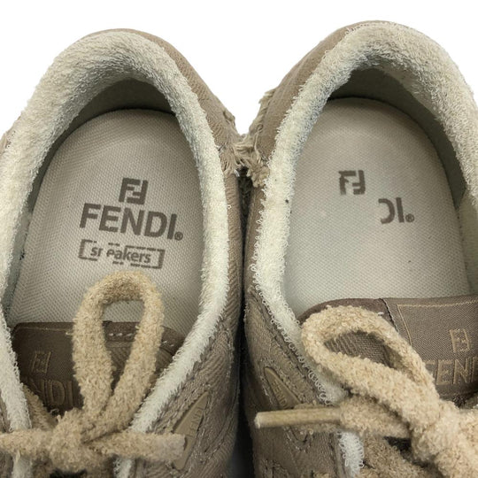 FENDI sneakers 7E1495 fabric beige FENDI MATCH Women 6 Used Authentic