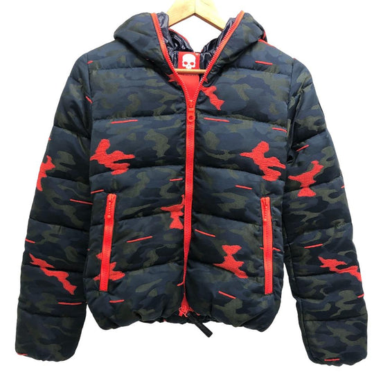 DUVETICA Down jacket polyester Navy Hydrogen Camouflage Women 36 Used Authentic