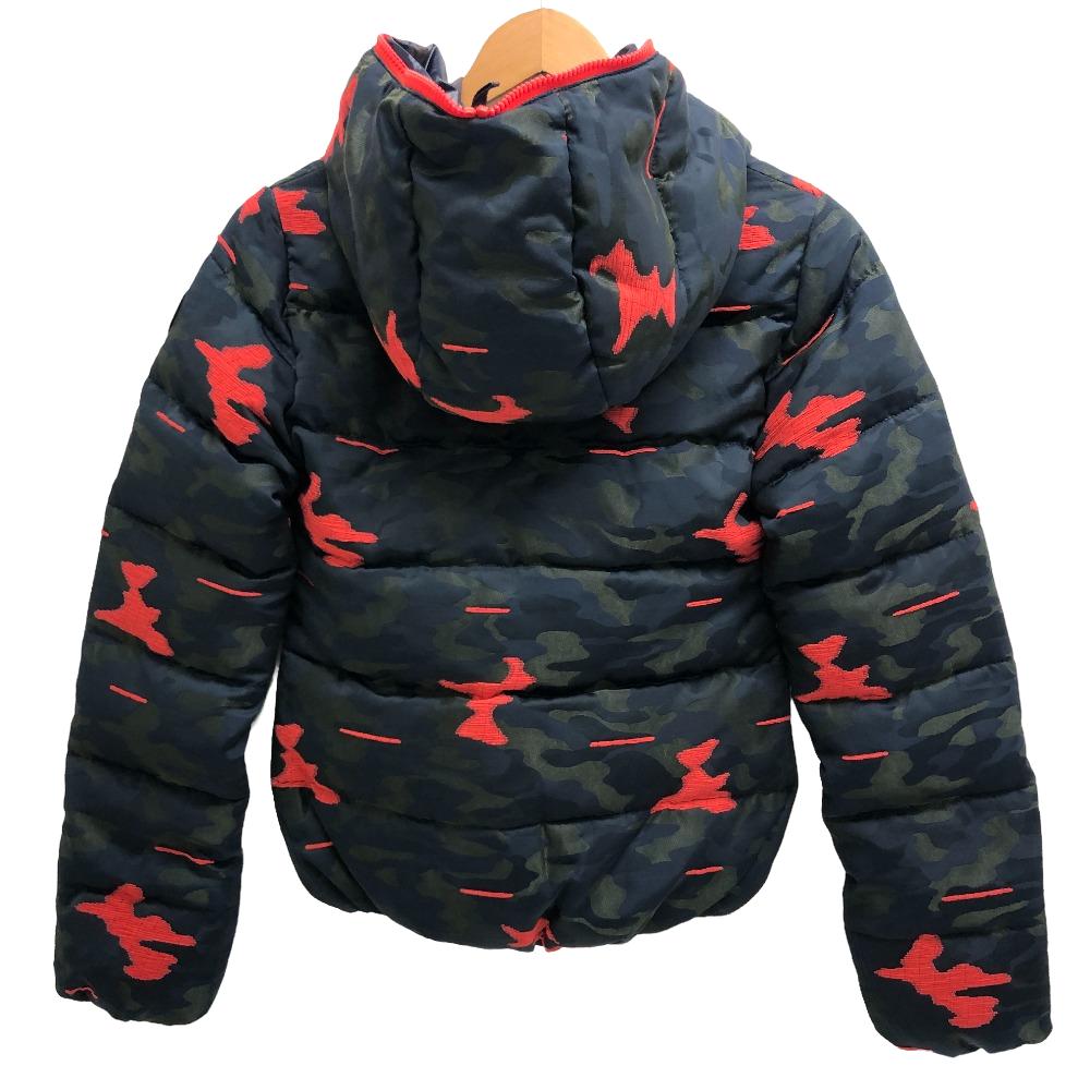 DUVETICA Down jacket polyester Navy Hydrogen Camouflage Women 36 Used Authentic