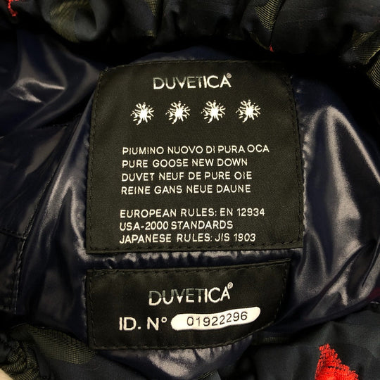 DUVETICA Down jacket polyester Navy Hydrogen Camouflage Women 36 Used Authentic