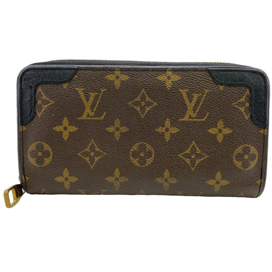 LOUIS VUITTON Long Wallet Purse M61855 leather Brown Zip Around Monogram Zippy wallet Retiro Women Used Authentic