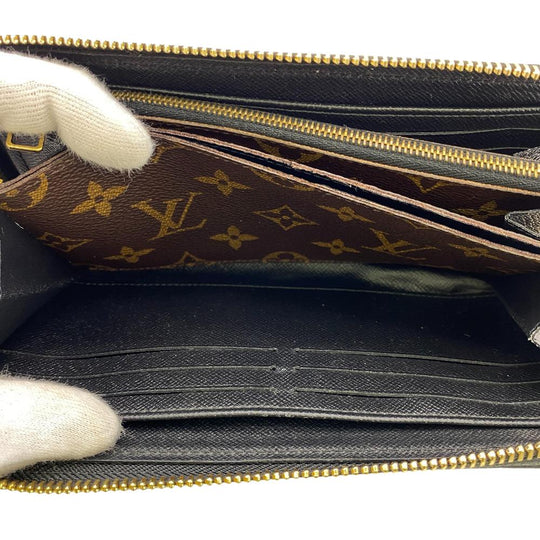 LOUIS VUITTON Long Wallet Purse M61855 leather Brown Zip Around Monogram Zippy wallet Retiro Women Used Authentic
