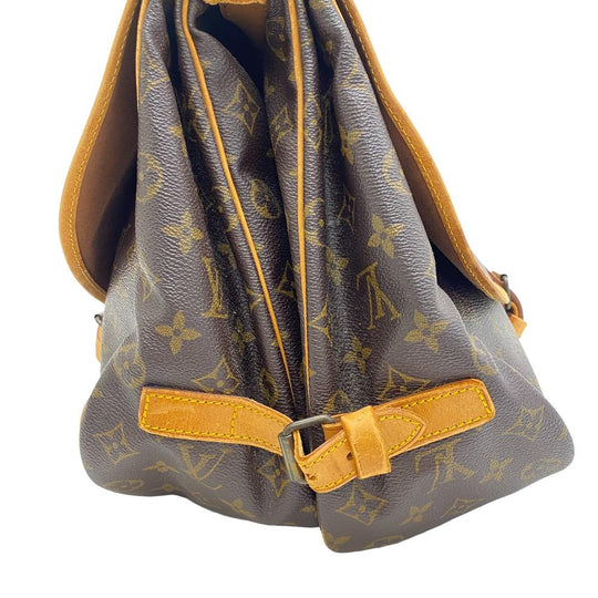 LOUIS VUITTON Shoulder Bag M42254 leather Brown Samuel 35 Monogram Women Used Authentic