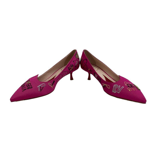ROGERVIVIER pumps Canvas, Leather pink i love vivier Women 40 Used Authentic