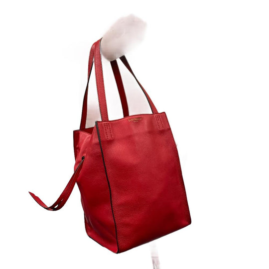 J&M Davidson Handbag leather Red Vermini Women Used Authentic