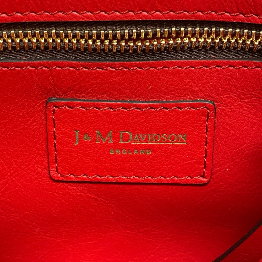 J&M Davidson Handbag leather Red Vermini Women Used Authentic