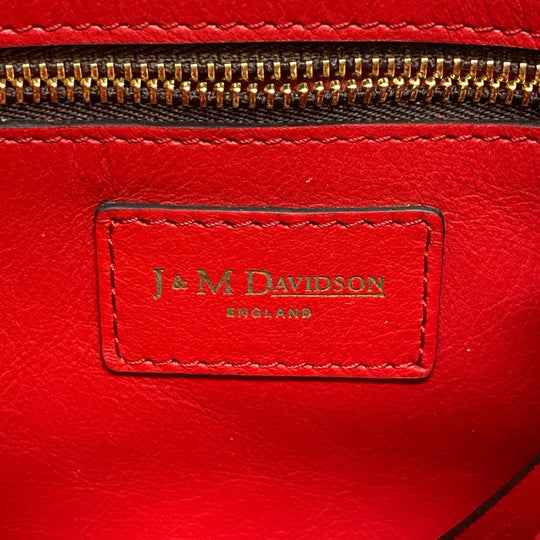J&M Davidson Handbag leather Red Vermini Women Used Authentic
