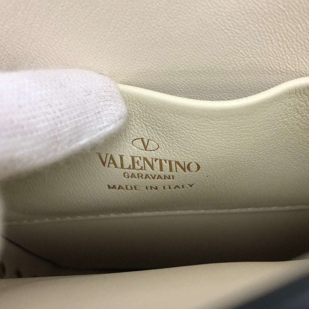 Valentino Garavani Shoulder Bag leather white Phone holder Rock studs Women Used Authentic