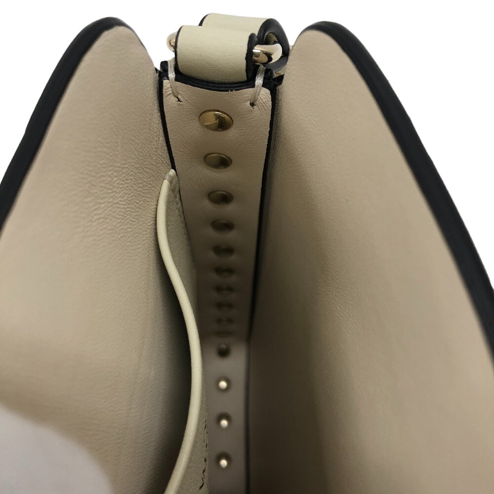 Valentino Garavani Shoulder Bag leather white Phone holder Rock studs Women Used Authentic