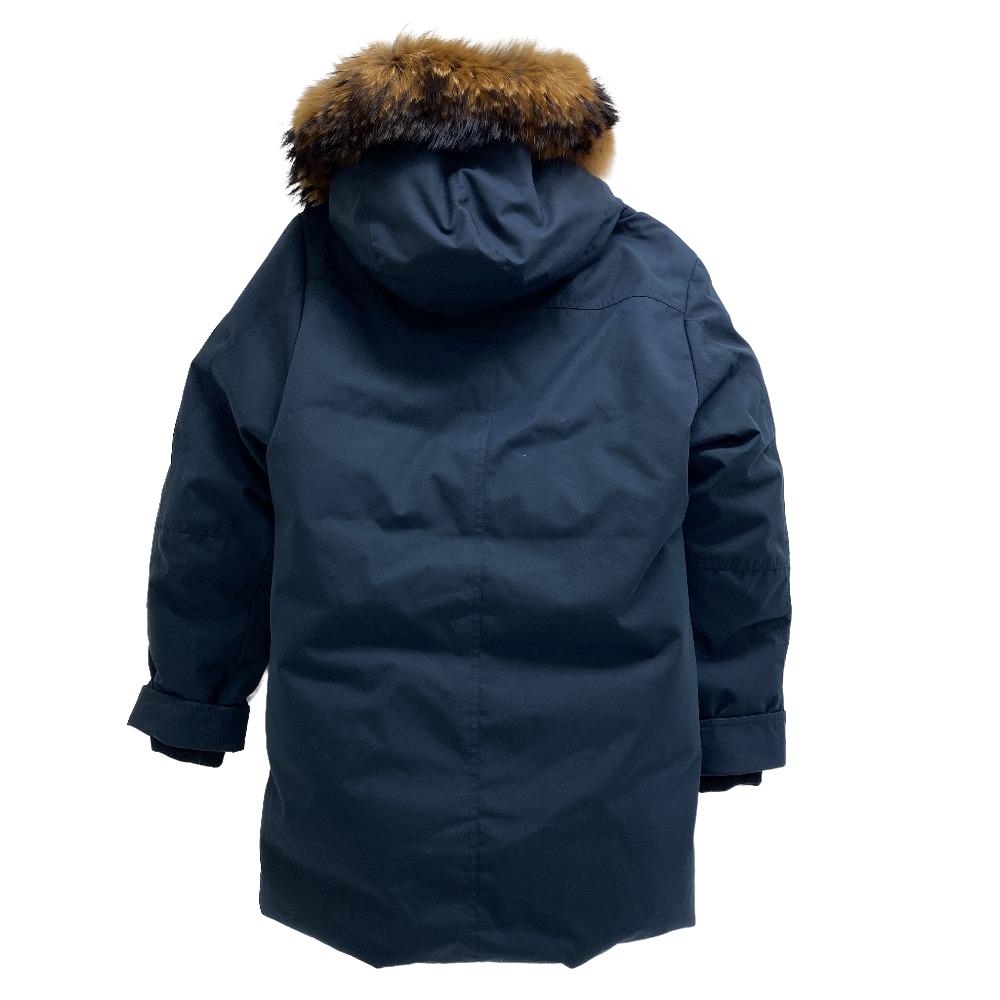 Pyrenex Down jacket polyester Navy ANNECY FUR INTL mens M Used Authentic