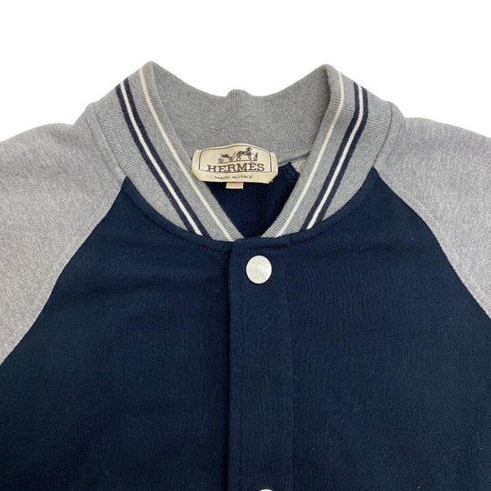 HERMES Blouson cotton gray Serie mens M Used Authentic