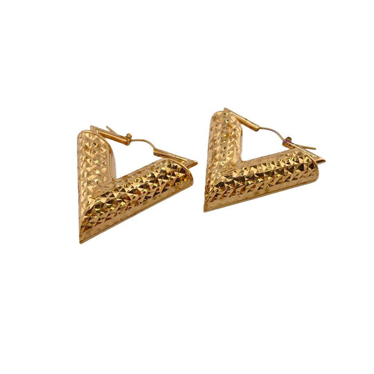 LOUIS VUITTON Pierce ‚l64270 Gold Plated gold Essential V Guilloche Book de Reille Women Used Authentic