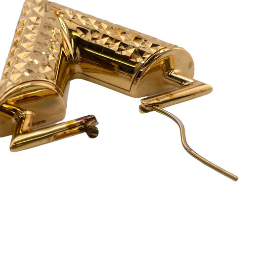 LOUIS VUITTON Pierce ‚l64270 Gold Plated gold Essential V Guilloche Book de Reille Women Used Authentic