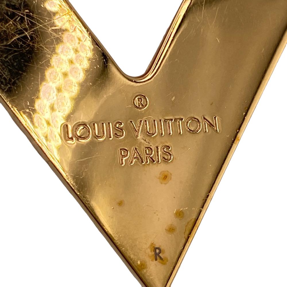 LOUIS VUITTON Pierce ‚l64270 Gold Plated gold Essential V Guilloche Book de Reille Women Used Authentic