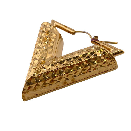 LOUIS VUITTON Pierce ‚l64270 Gold Plated gold Essential V Guilloche Book de Reille Women Used Authentic