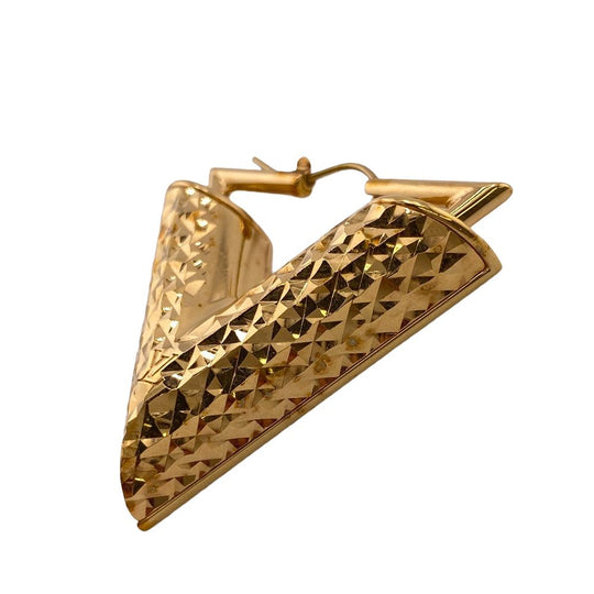 LOUIS VUITTON Pierce ‚l64270 Gold Plated gold Essential V Guilloche Book de Reille Women Used Authentic