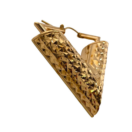 LOUIS VUITTON Pierce ‚l64270 Gold Plated gold Essential V Guilloche Book de Reille Women Used Authentic