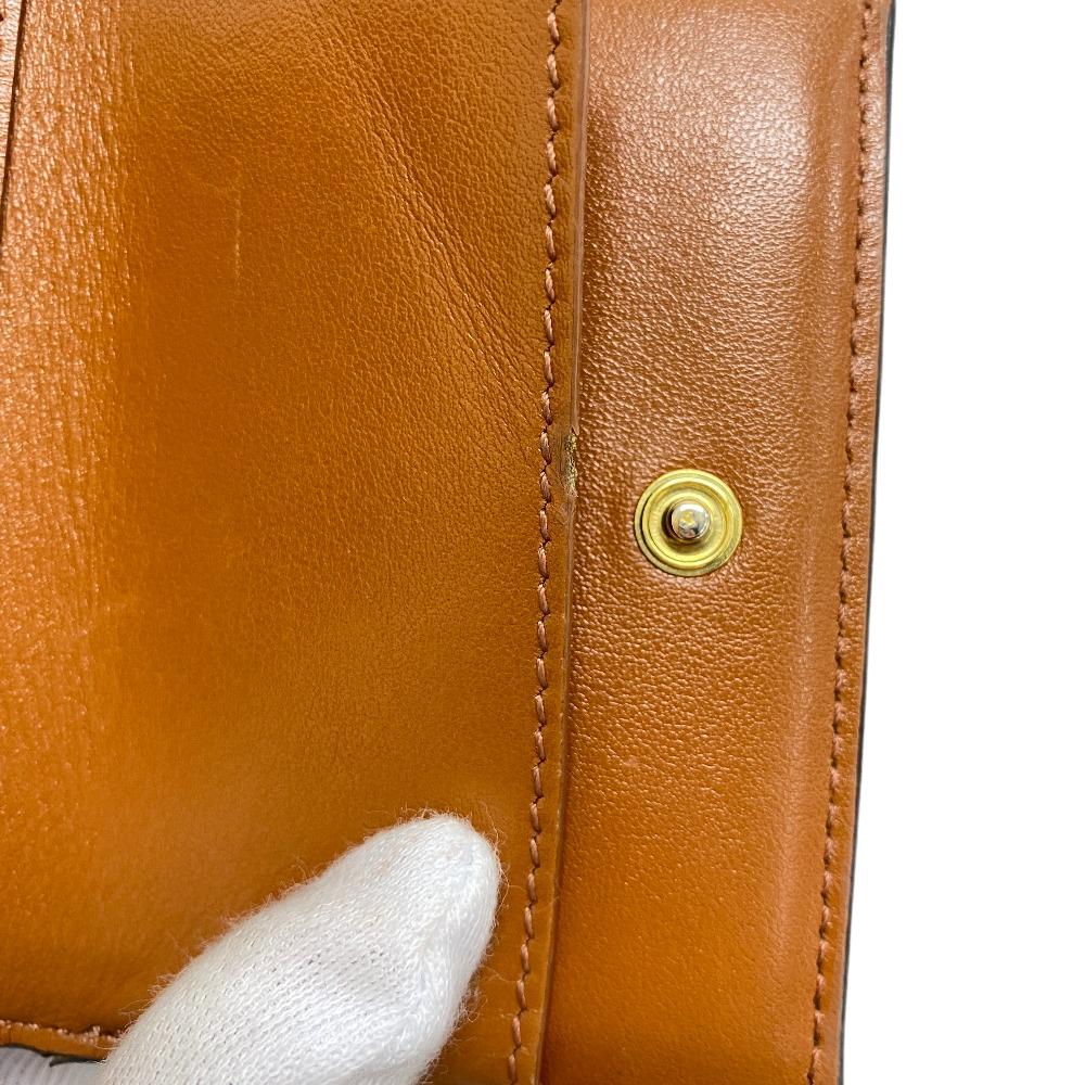 CELINE Tri-fold wallet leather Brown Trifold wallet Leopard Women Used Authentic