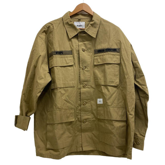 WTAPS Long sleeve shirt cotton khaki UNGLE 02 RIPSTOP 4 21Stainless Steel mens X 04 Used Authentic