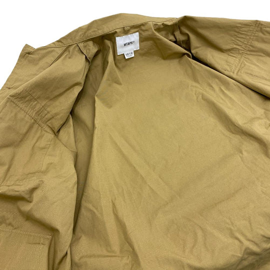 WTAPS Long sleeve shirt cotton khaki UNGLE 02 RIPSTOP 4 21Stainless Steel mens X 04 Used Authentic