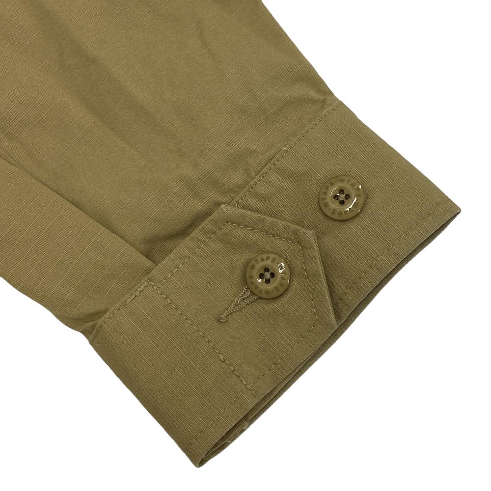 WTAPS Long sleeve shirt cotton khaki UNGLE 02 RIPSTOP 4 21Stainless Steel mens X 04 Used Authentic