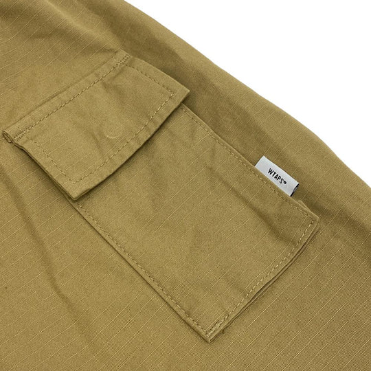 WTAPS Long sleeve shirt cotton khaki UNGLE 02 RIPSTOP 4 21Stainless Steel mens X 04 Used Authentic