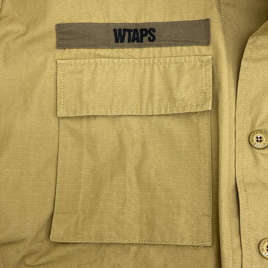 WTAPS Long sleeve shirt cotton khaki UNGLE 02 RIPSTOP 4 21Stainless Steel mens X 04 Used Authentic