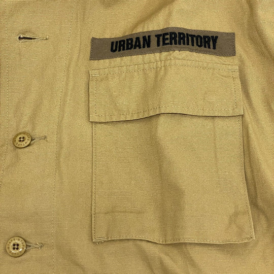 WTAPS Long sleeve shirt cotton khaki UNGLE 02 RIPSTOP 4 21Stainless Steel mens X 04 Used Authentic