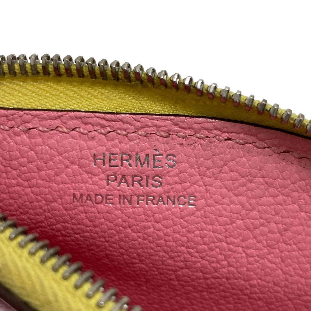 HERMES Coin case leather pink Paddock Chevrumizor Women Used Authentic