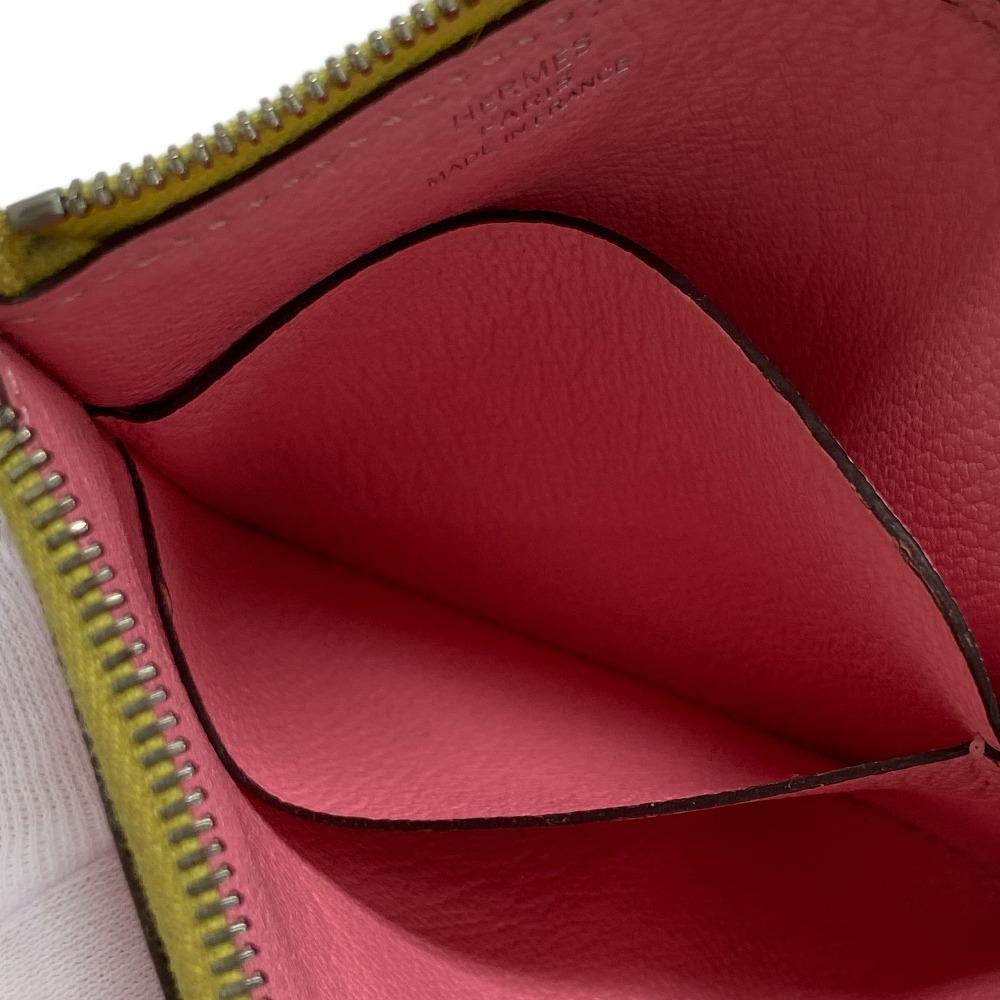 HERMES Coin case leather pink Paddock Chevrumizor Women Used Authentic