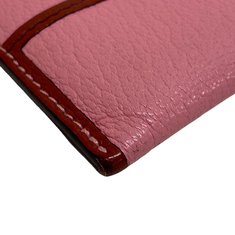 HERMES Coin case leather pink Paddock Chevrumizor Women Used Authentic