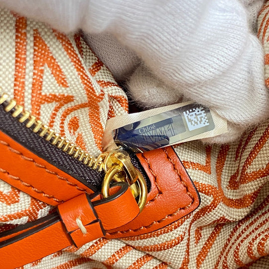 Chloe Handbag leather Orange 2WAY Shoulder Bag Dahlia Women Used Authentic