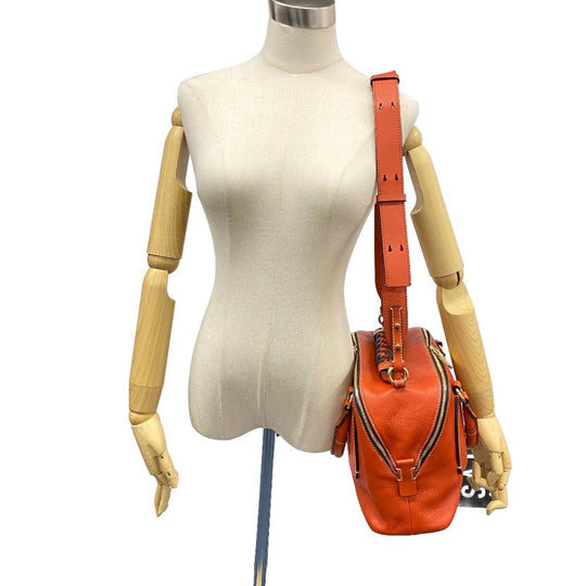 Chloe Handbag leather Orange 2WAY Shoulder Bag Dahlia Women Used Authentic