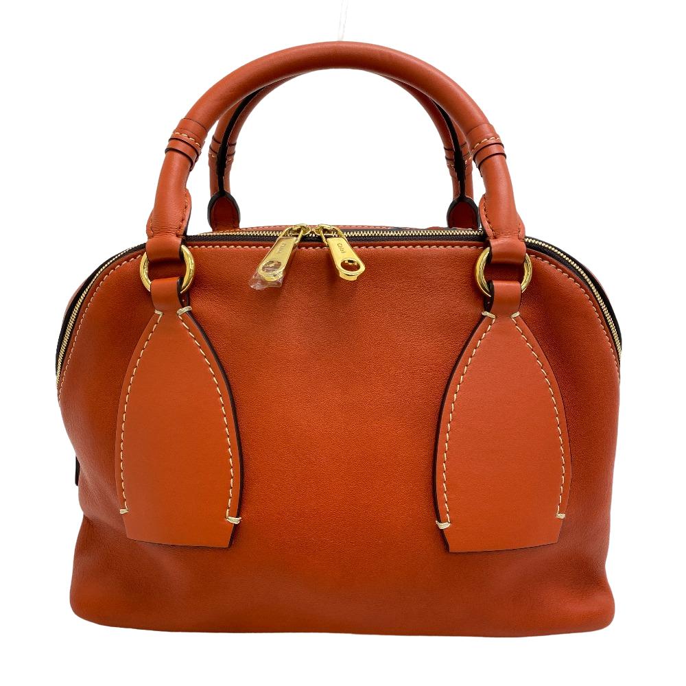 Chloe Handbag leather Orange 2WAY Shoulder Bag Dahlia Women Used Authentic