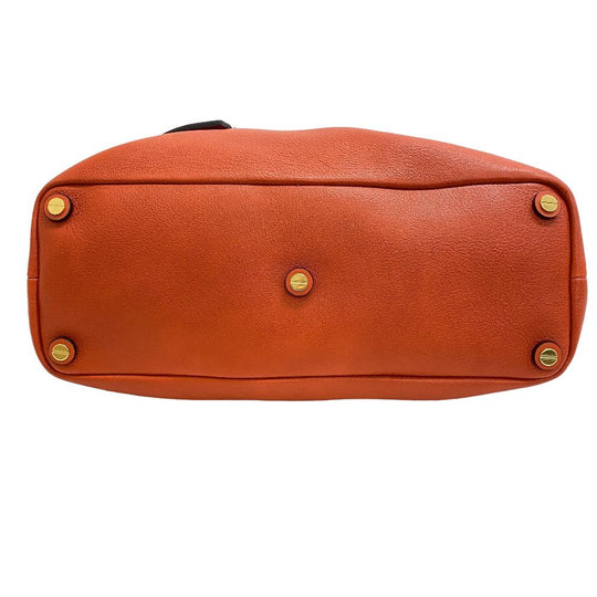 Chloe Handbag leather Orange 2WAY Shoulder Bag Dahlia Women Used Authentic