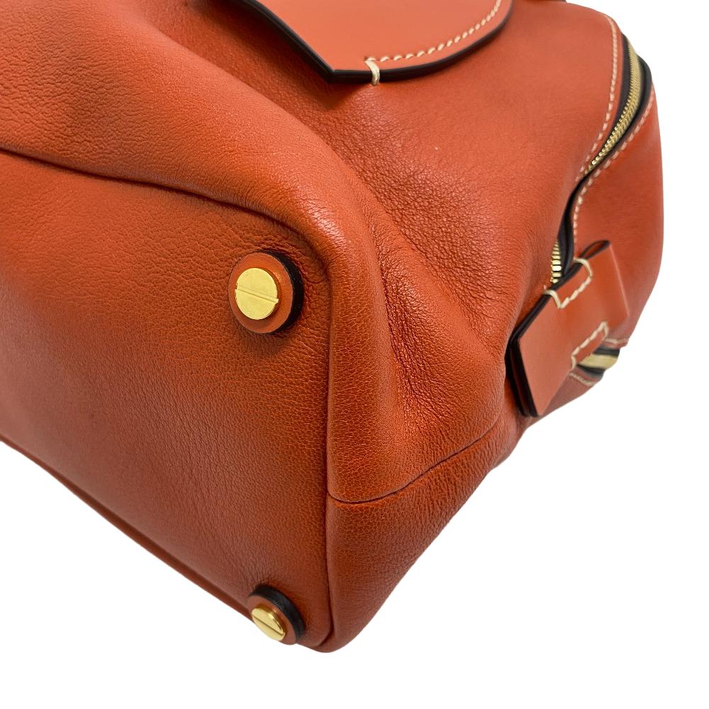 Chloe Handbag leather Orange 2WAY Shoulder Bag Dahlia Women Used Authentic