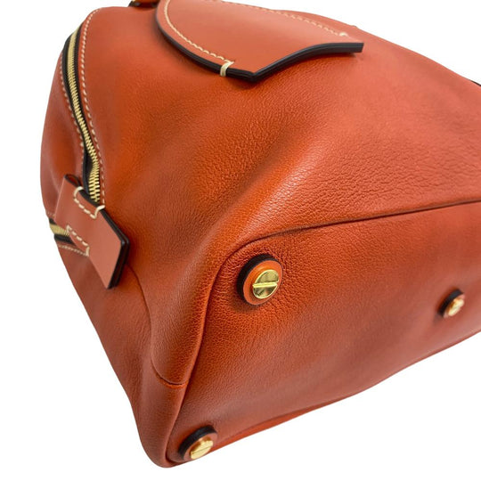 Chloe Handbag leather Orange 2WAY Shoulder Bag Dahlia Women Used Authentic
