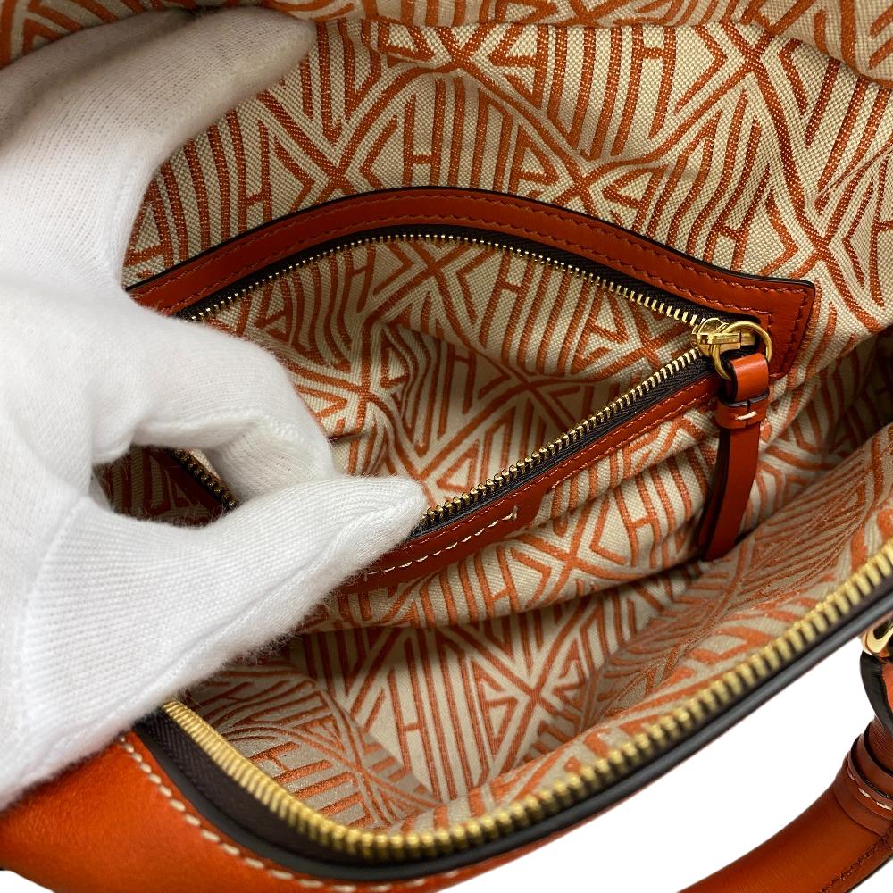 Chloe Handbag leather Orange 2WAY Shoulder Bag Dahlia Women Used Authentic