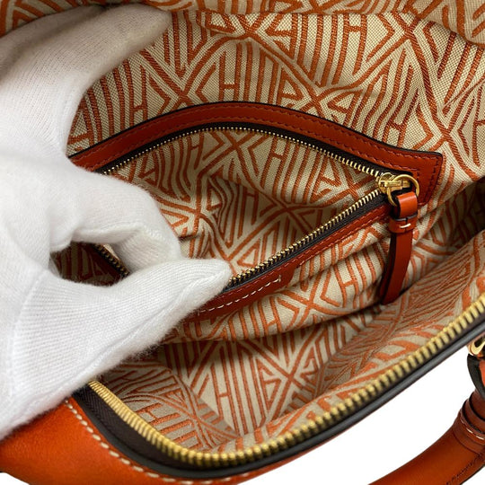 Chloe Handbag leather Orange 2WAY Shoulder Bag Dahlia Women Used Authentic