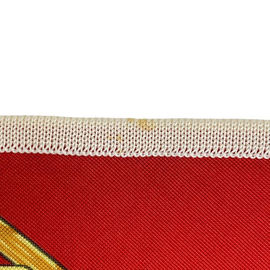 HERMES scarf silk Red Triangle Jean Women Used Authentic