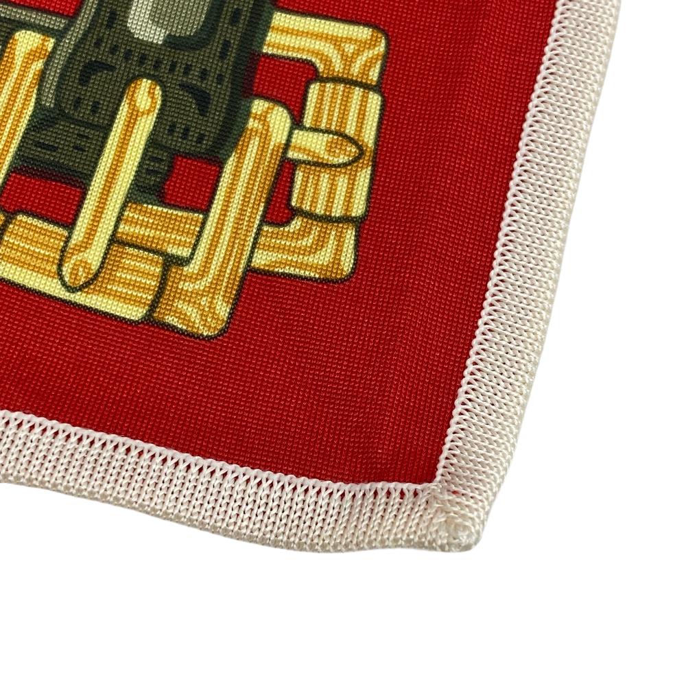 HERMES scarf silk Red Triangle Jean Women Used Authentic