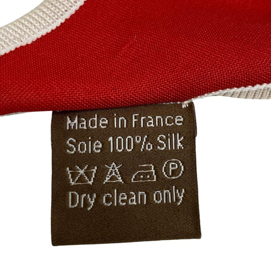 HERMES scarf silk Red Triangle Jean Women Used Authentic