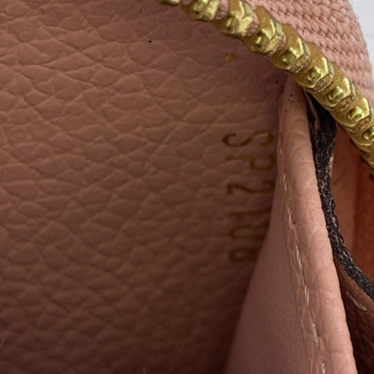 LOUIS VUITTON Long Wallet Purse M64090 leather pink Zip Around Monogram Ann Platt Zippy wallet Women Used Authentic