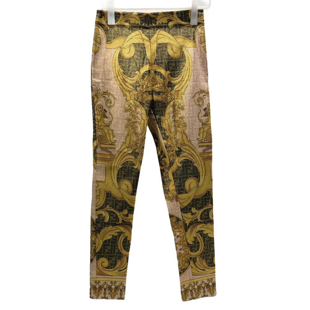 FENDI Pants Nylon gold fenderche Women 42 Used Authentic