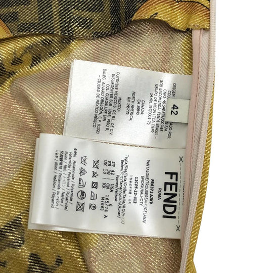 FENDI Pants Nylon gold fenderche Women 42 Used Authentic