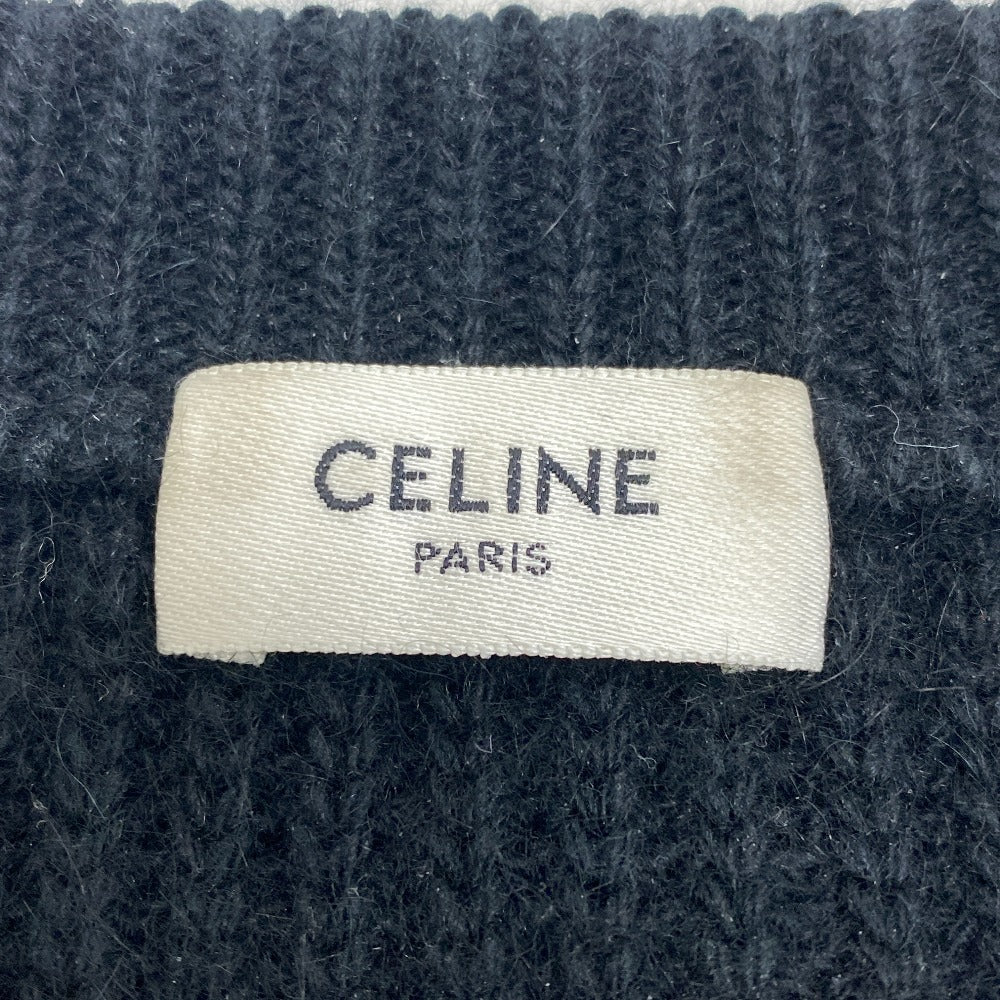 CELINE Other tops Wool, Angora black 21AW Logo patch oversized knit mens Notation size unknown Used Authentic