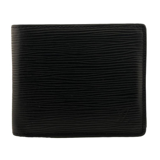 LOUIS VUITTON Bifold Wallet M62289 leather black Epi Portefeuille Marco Black mens Used Authentic