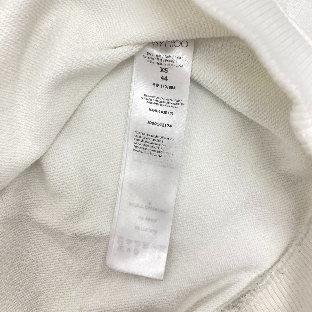 JIMMY CHOO Hoodie cotton white XS JC College Hoodie Women 44 Used Authentic