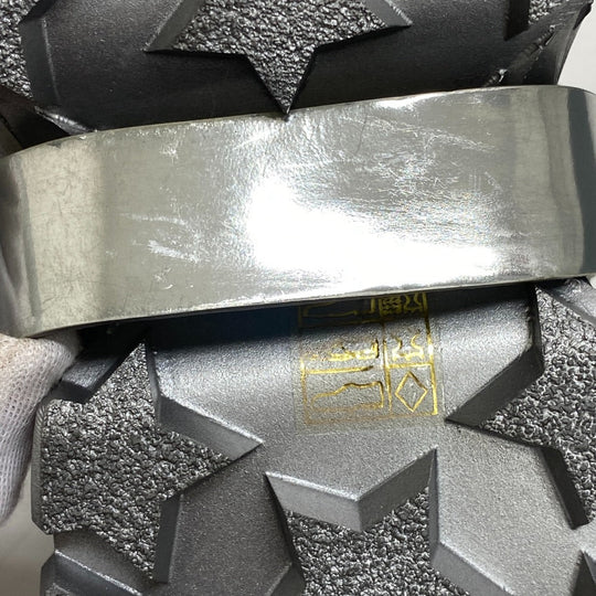MIUMIU sneakers leather Silver Glitter Bijoux Women 35 1/2 Used Authentic